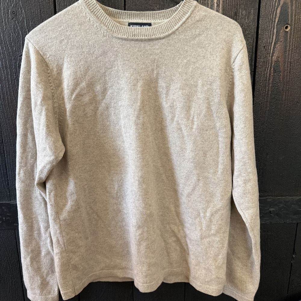 Kirkland Signature 100% 2ply Cashmere Sweater Womens Size Small Tan O